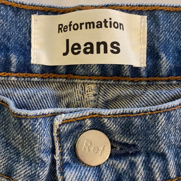 Reformation Star Pocket Ankle Jeans Size 31 Ultra High Rise Straight Iskar Wash - Picture 14 of 15